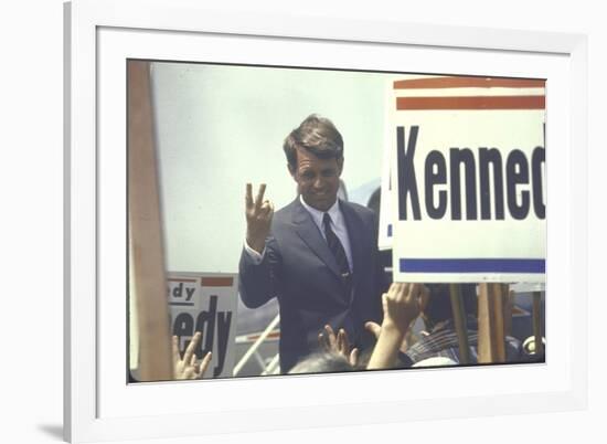 Presidential Contender Bobby Kennedy Campaigning-Bill Eppridge-Framed Photographic Print