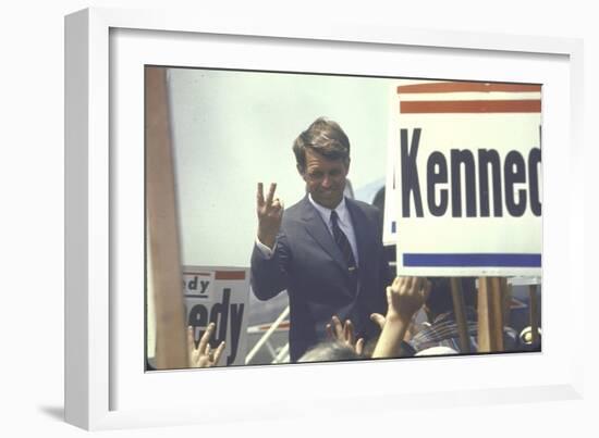 Presidential Contender Bobby Kennedy Campaigning-Bill Eppridge-Framed Photographic Print