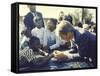 Presidential Contender Bobby Kennedy Stops During Campaigning to Shake Hands African American Boy-Bill Eppridge-Framed Stretched Canvas