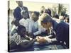 Presidential Contender Bobby Kennedy Stops During Campaigning to Shake Hands African American Boy-Bill Eppridge-Stretched Canvas