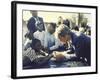 Presidential Contender Bobby Kennedy Stops During Campaigning to Shake Hands African American Boy-Bill Eppridge-Framed Photographic Print