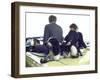 Presidential Contender Bobby Kennedy with Sons and Pet Dog Freckles in Convertible During Campaign-Bill Eppridge-Framed Photographic Print