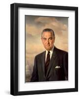 Presidential Portait of Lyndon Baines Johnson-Stocktrek Images-Framed Art Print