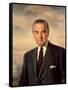 Presidential Portait of Lyndon Baines Johnson-Stocktrek Images-Framed Stretched Canvas