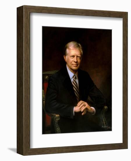 Presidential Portrait of Jimmy Carter-Stocktrek Images-Framed Art Print