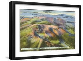 Presidential Range with Labels, New Hampshire-null-Framed Art Print