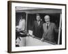 Presidential Yacht Cruising on Potomac River with Pres. John F. Kennedy and Harold Macmillan Aboard-Ed Clark-Framed Photographic Print