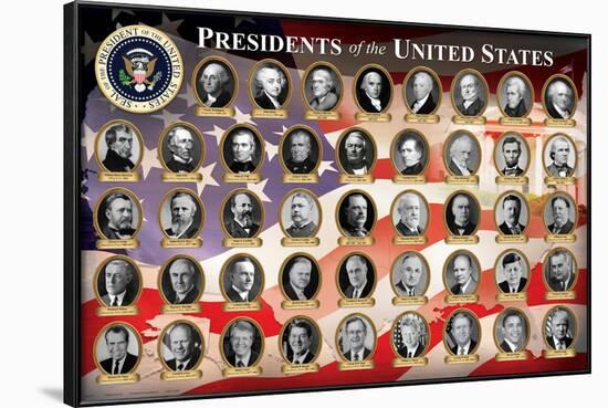 Presidents of the United States (2016 Edition) Educational Poster Print-null-Framed Poster