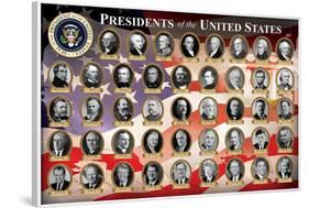 Presidents of the United States (2016 Edition) Educational Poster Print-null-Framed Poster