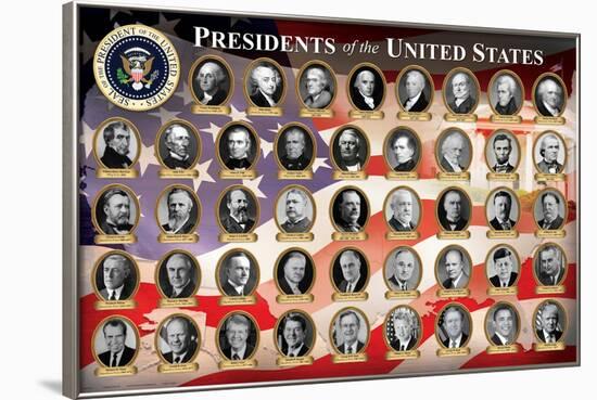 Presidents of the United States (2016 Edition) Educational Poster Print-null-Framed Poster