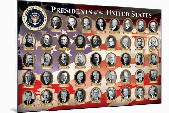 Presidents of the United States (2016 Edition) Educational Poster Print-null-Mounted Poster