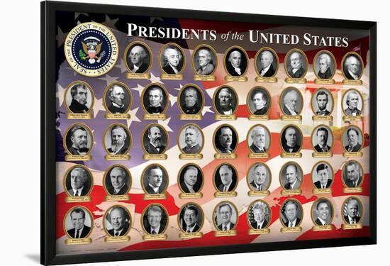 Presidents of the United States (2016 Edition) Educational Poster Print-null-Lamina Framed Poster