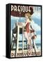 Presque Isle, Pennsylvania - Pinup Girl Lifeguard-Lantern Press-Framed Stretched Canvas