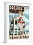 Presque Isle, Pennsylvania - Pinup Girl Lifeguard-Lantern Press-Framed Art Print