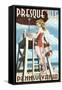 Presque Isle, Pennsylvania - Pinup Girl Lifeguard-Lantern Press-Framed Stretched Canvas