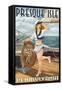 Presque Isle, Pennsylvania - Pinup Girl Sailing-Lantern Press-Framed Stretched Canvas