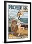 Presque Isle, Pennsylvania - Pinup Girl Sailing-Lantern Press-Framed Art Print