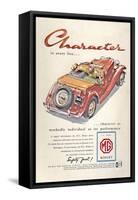 Press Advertisement for the MG Midget, 1950s-Laurence Fish-Framed Stretched Canvas