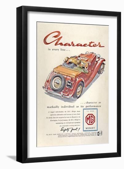 Press Advertisement for the MG Midget, 1950s-Laurence Fish-Framed Giclee Print