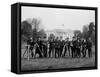 Press Correspondents and Photographers on White House Lawn-null-Framed Stretched Canvas