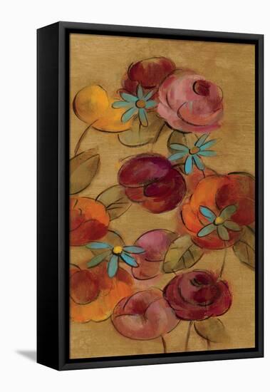 Pressed Flowers I on Gold-Silvia Vassileva-Framed Stretched Canvas