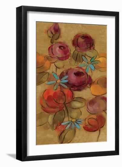 Pressed Flowers II on Gold-Silvia Vassileva-Framed Art Print