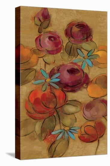 Pressed Flowers II on Gold-Silvia Vassileva-Stretched Canvas