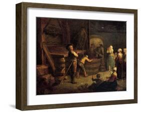 Pressing at Vermenton, 1761-Etienne Jeaurat-Framed Giclee Print