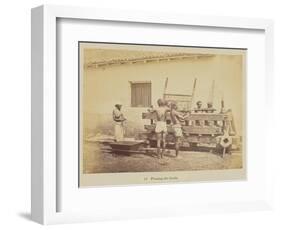 Pressing the fecula, 1877-Oscar Jean Baptiste Mallitte-Framed Giclee Print