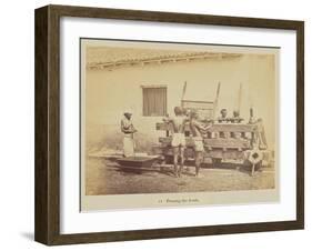 Pressing the fecula, 1877-Oscar Jean Baptiste Mallitte-Framed Giclee Print