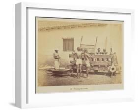 Pressing the fecula, 1877-Oscar Jean Baptiste Mallitte-Framed Giclee Print