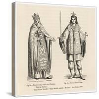 Prester John Legendary Christian King and Priest of the Middle Ages Pictured Here with His Page-null-Stretched Canvas