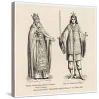 Prester John Legendary Christian King and Priest of the Middle Ages Pictured Here with His Page-null-Stretched Canvas