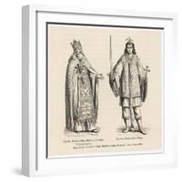 Prester John Legendary Christian King and Priest of the Middle Ages Pictured Here with His Page-null-Framed Art Print