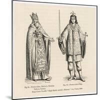 Prester John Legendary Christian King and Priest of the Middle Ages Pictured Here with His Page-null-Mounted Art Print