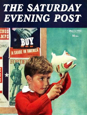 "Saving for War Bonds," Saturday Evening Post Cover, May 2, 1942