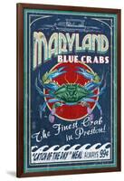 Preston, Maryland - Blue Crabs-Lantern Press-Framed Art Print