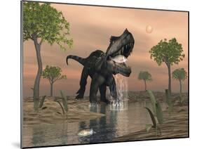 Prestosuchus Dinosaur Catches a Fish Out of Water-Stocktrek Images-Mounted Art Print