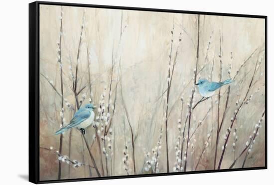 Pretty Birds Neutral-Julia Purinton-Framed Stretched Canvas