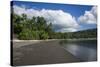 Pretty black sand volcanic beach, Epi Island, Shepherd Islands, Vanuatu, Pacific-Michael Runkel-Stretched Canvas