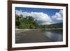 Pretty black sand volcanic beach, Epi Island, Shepherd Islands, Vanuatu, Pacific-Michael Runkel-Framed Photographic Print