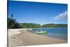 Pretty black sand volcanic beach, Epi island, Shepherd Islands, Vanuatu, Pacific-Michael Runkel-Stretched Canvas