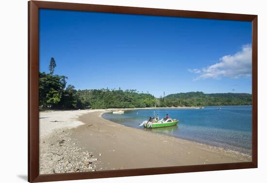 Pretty black sand volcanic beach, Epi island, Shepherd Islands, Vanuatu, Pacific-Michael Runkel-Framed Photographic Print