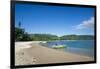 Pretty black sand volcanic beach, Epi island, Shepherd Islands, Vanuatu, Pacific-Michael Runkel-Framed Photographic Print