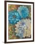 Pretty Blue Dahlias 1-Vera Hills-Framed Art Print