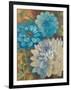 Pretty Blue Dahlias 1-Vera Hills-Framed Art Print