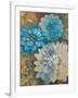 Pretty Blue Dahlias 1-Vera Hills-Framed Art Print