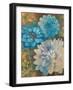 Pretty Blue Dahlias 1-Vera Hills-Framed Art Print