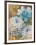 Pretty Blue Dahlias 2-Vera Hills-Framed Art Print