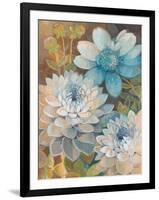 Pretty Blue Dahlias 2-Vera Hills-Framed Art Print